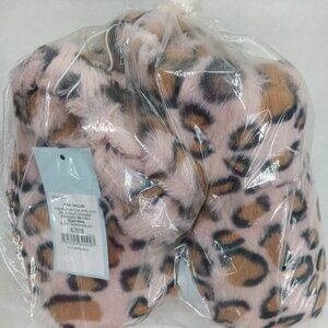 Cat & Jack Girls Size XL (11-12) Pink Dallas Leopard Bootie Plush Slippers NEW